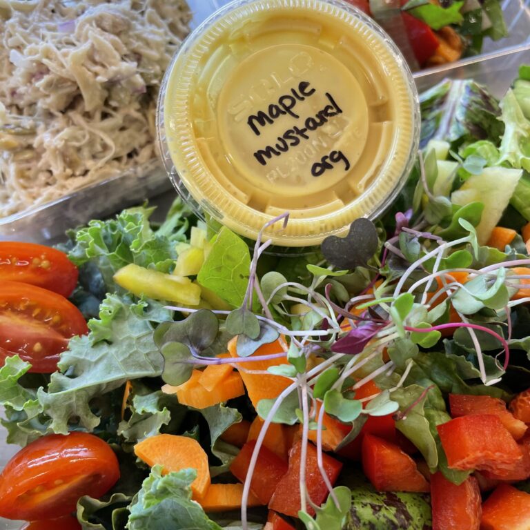 Cafe salad with maple mustard