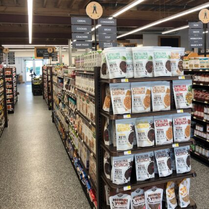 Endcap of Keto Crunch inside Market